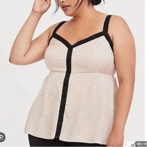 TORRID NWT Nude Babydoll Jacquard Cami Top size 4X
